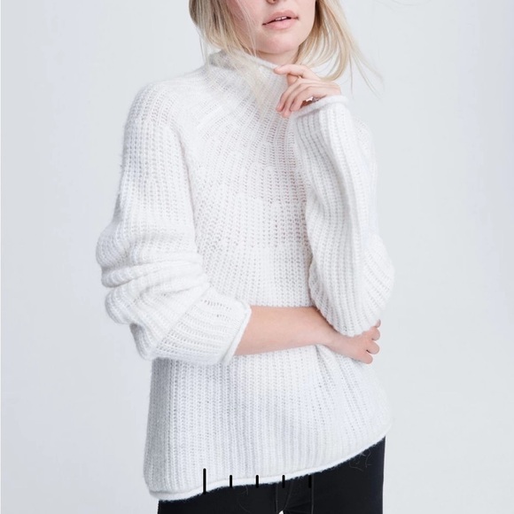 Rag & Bone Joseph Alpaca Turtleneck Oversized Sweater Ivory Cream White Size M - Picture 3 of 16
